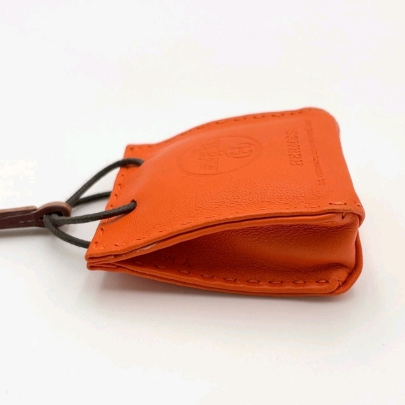 🔥 Hermès Sac Anjou Milo Shopper Bag Orange Y Engraved Bag Charm + Wrapping - Picture 9 of 16